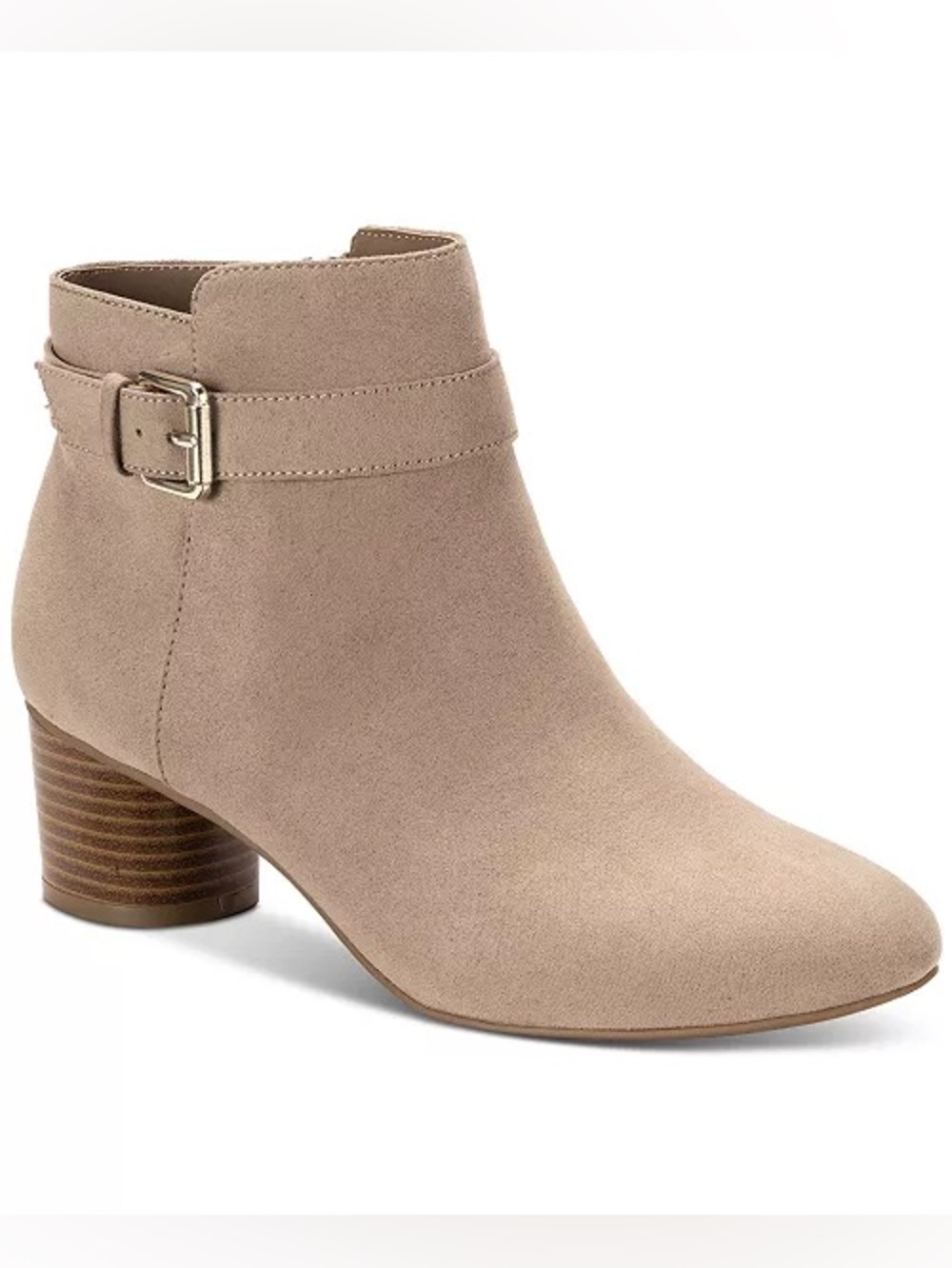Style & Co. Women's Ariella Block Heel Buckle Dress Booties - Light Taupe Micro